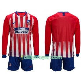 Billige Fotballdrakter Atlético Madrid Barn Hjemmedraktsett 2018/19 Langermet